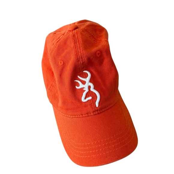 Blaze Orange Hunting Browning Deer Cap with White Logo - Picture 1 of 5